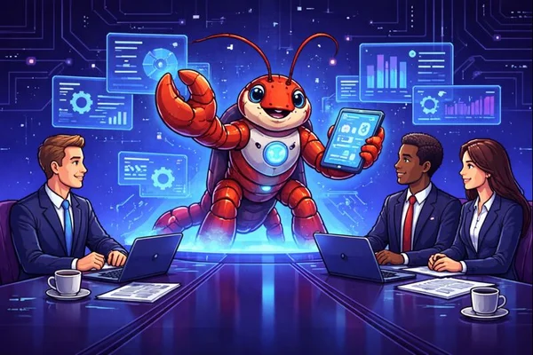 Moltbot (formerly Clawdbot) AI assistant illustration